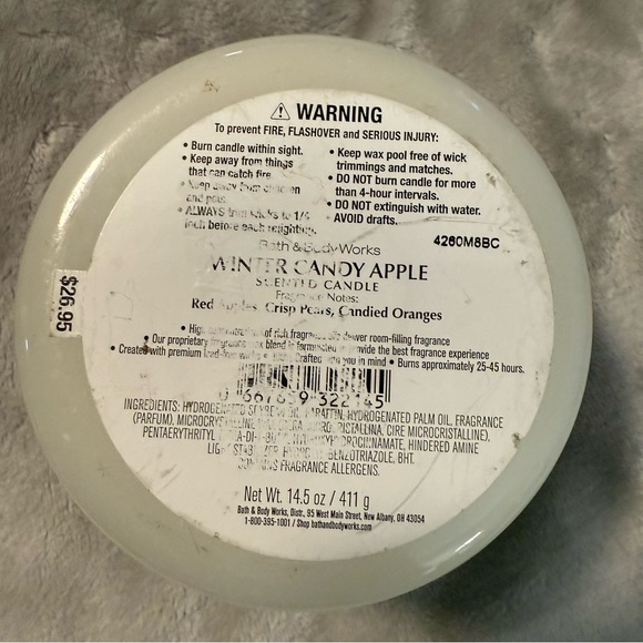 Bath And Body Works Winter Candy Apple 25th Anniversary 3-Wick Candle New - Picture 4 of 4